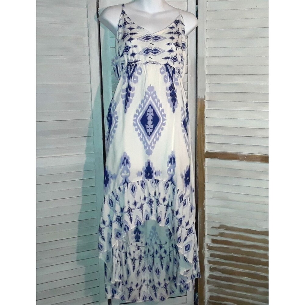 Angie Dress Size Medium Spaghetti Strap Smocked Back Hi Low Knee Length